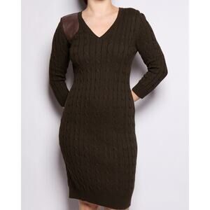Ralph Lauren Brown Cable Knit Dress